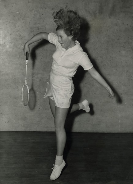 A tennis player in action