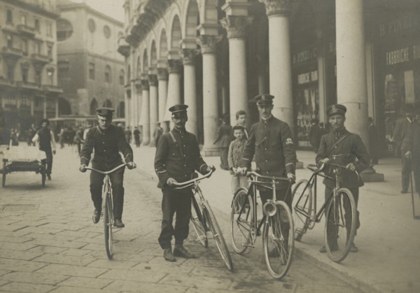A small team of express delivery men.