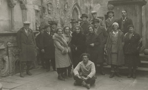 Members of the Touring Club Italiano  in front of Palazzo Silva in Domodossola. 
	
		1931