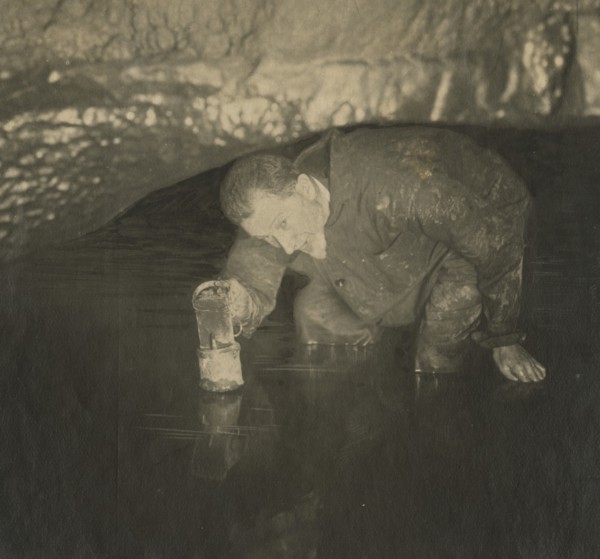 Luigi Vittorio Bertarelli in speleologist's gear. 1920-1925