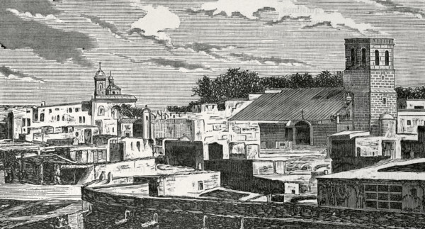Almeria, Andalusia, Spain. General view of the city. Engraving. Cronica General de Espana, Historia