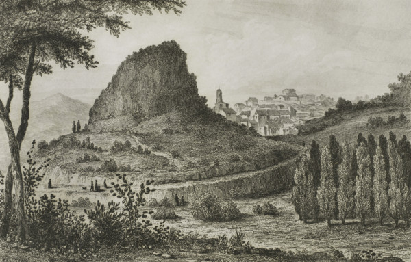 Sardinia. Codrongianos. Drawing by Vormser. Engraving by Ales. Lemaitre direxit. History of Malta