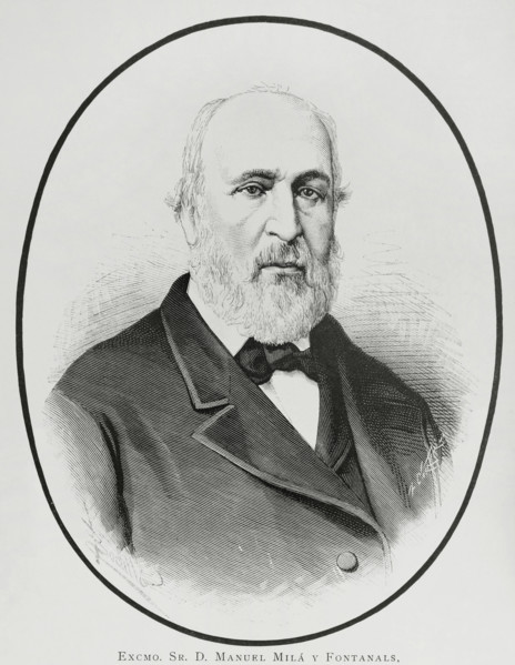 Manuel Mila y Fontanals (1818-1884). Spanish philologist, historian and literary critic. Portrait.