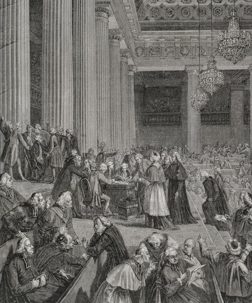 French Revolution. Night of 4 August 1789. Session of the Constituent Assembly during which the