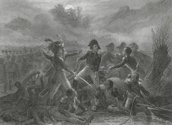 Napoleonic Wars. Marshal Edouard Mortier (1768-1835) at the Battle of Durenstein (11 November