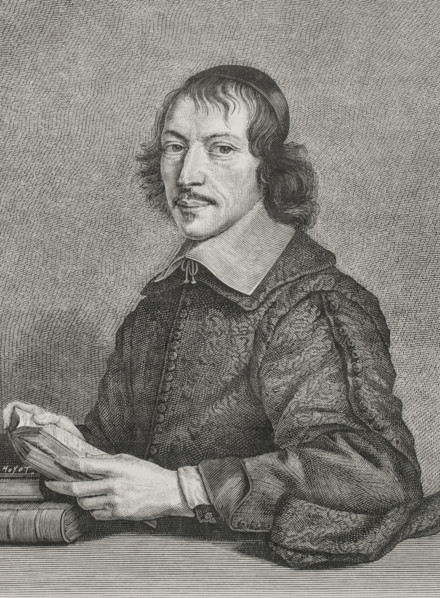 Gilles Menage (1613-1692). French grammarian and writer. Portrait. Engraving by Huyot after Robert