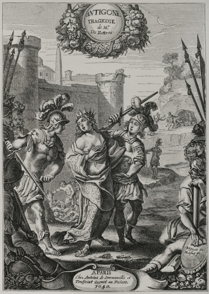 Antigone"". Tragedy in five acts in verse, written by French playwright and poet Jean de Rotrou