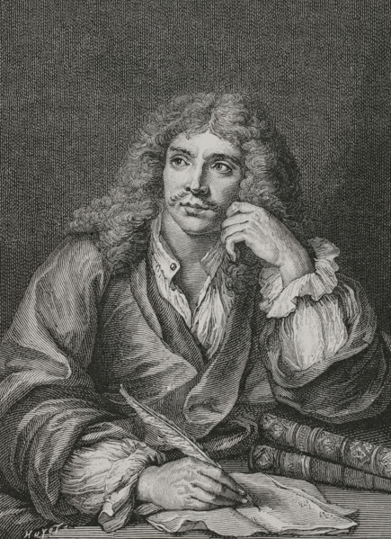 Moliere (Jean-Baptiste Poquelin) (1622-1673). French playwright, actor, and poet. Portrait.