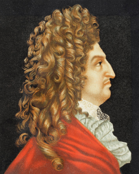 Louis XIV, known as ""the Sun King"" (1638-1715). King of France (1643-1715). Portrait. Lithograph