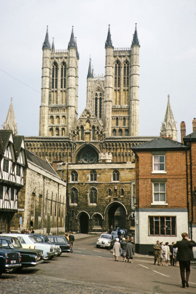 Exchequer Gate gateway,  Lincoln cathedral church, Lincoln, Lincolnshire, England, UK early 1960s.