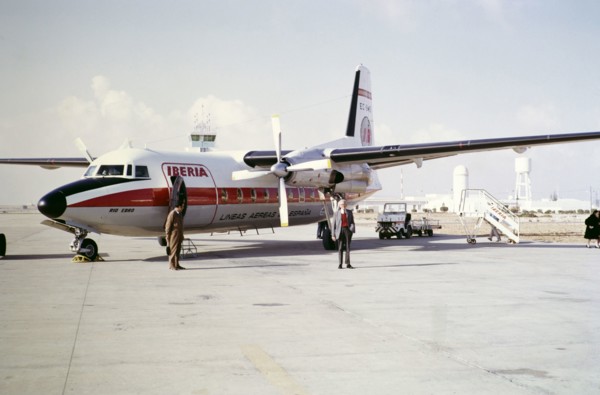 Fokker F-27-600 Friendship aircraft, Iberia Lineas Aereas de Espana, Tenerife, Canary Islands,