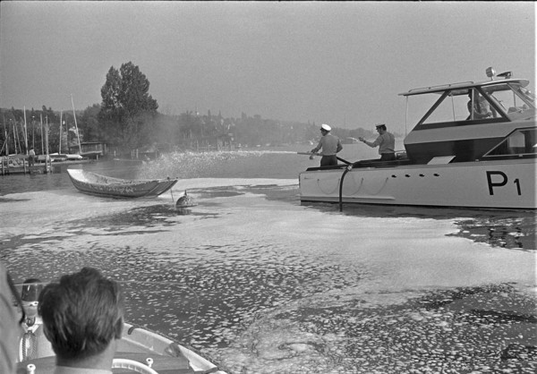 New boat for the water rescue police, Zurich 1972