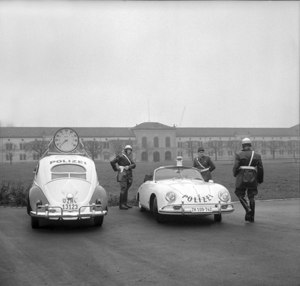 Cantonal police Zurich 1958 VW Kafer and Porsche