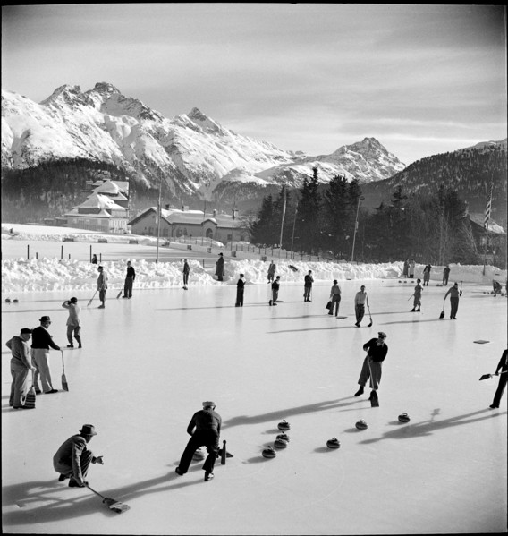 Curling in St. Moritz, 1950