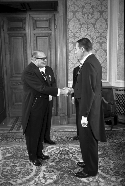 New Year reception at Federal Palace 1965: count Stackelberg, Tschudi