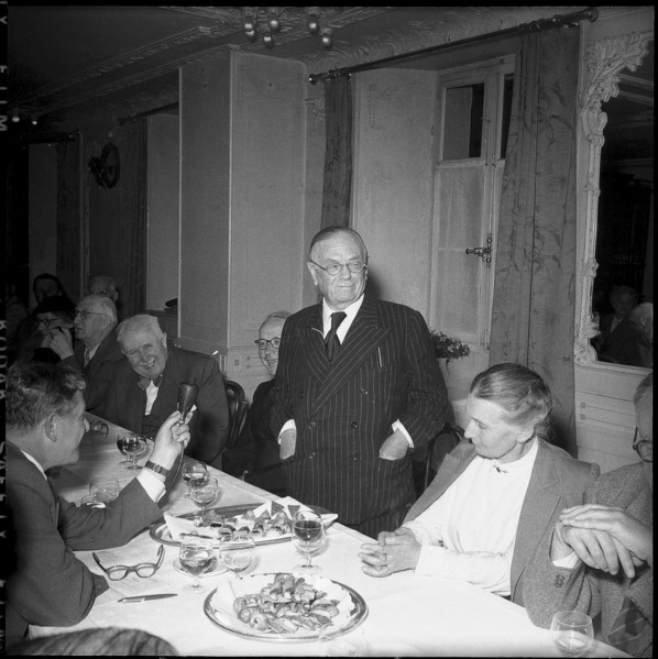 100 years of the first ascent of Monte Rosa, intern. mountain climber week, Zermatt 1955: Banquet