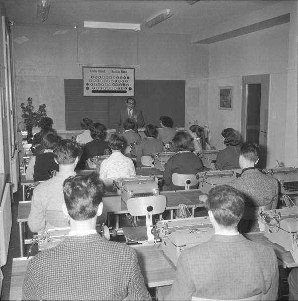 Opening of the kantonalen Handelsschule, Zurich 1961