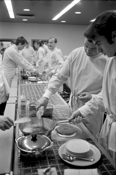 Course for food on plate at HACO Gumligen, 1972