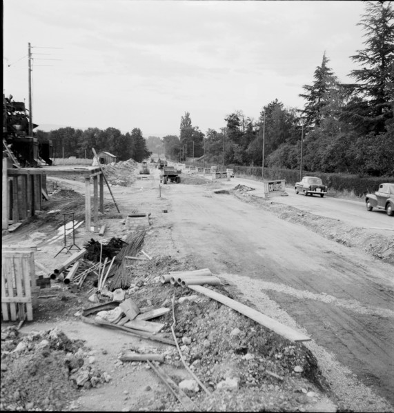Route de Suisse Celigny - Crans under construction 1953
