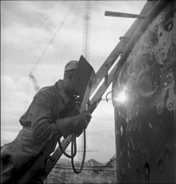 Hull under reparation, shipyard Basle 1946