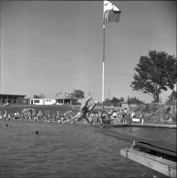 New swimming pool in Orbe 1961
