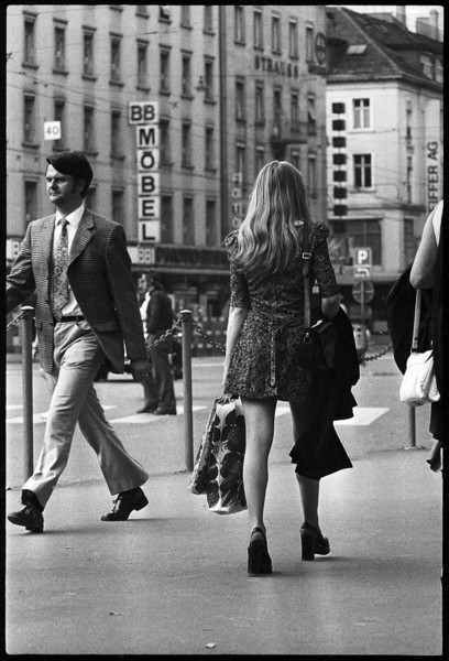 Mini fashion, Bahnhofstrasse in Zurich 1972