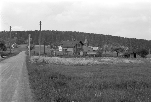 Unguarded railroad crossing near Bassersdorf 1965