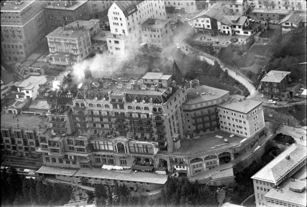 Fire at Badrutt's Palace Hotel in St. Moritz 1967