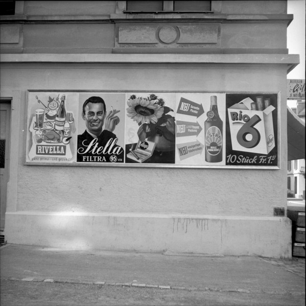 Billboard, advertisement in Zurich, 1955