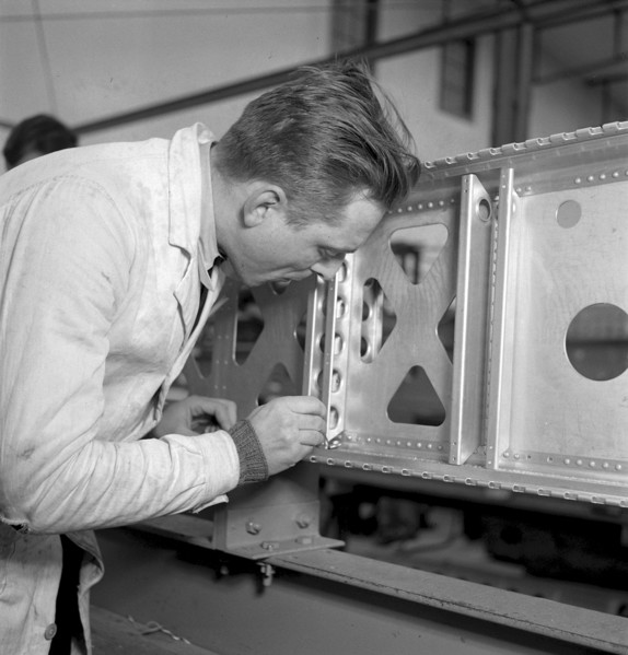 Technical college for airplane technicians at Dornier company in Altenrhein, 1942