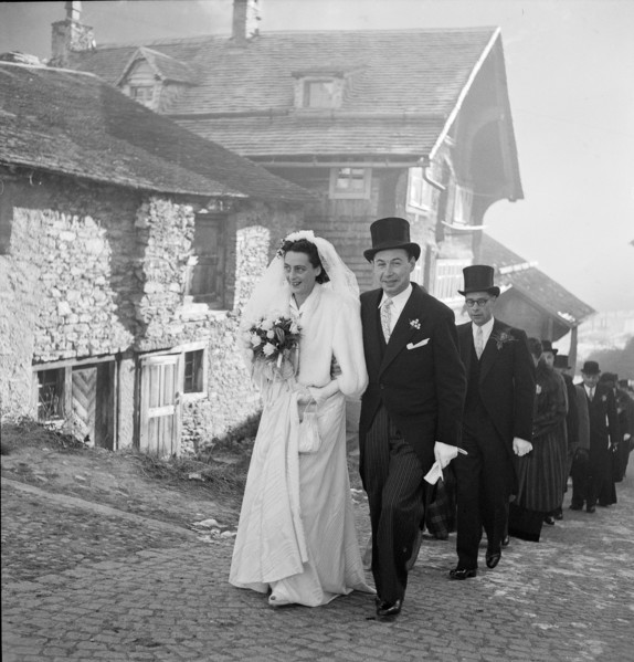 Church wedding of Antoinette Meyer and Karl Molitor, Hospental 1948