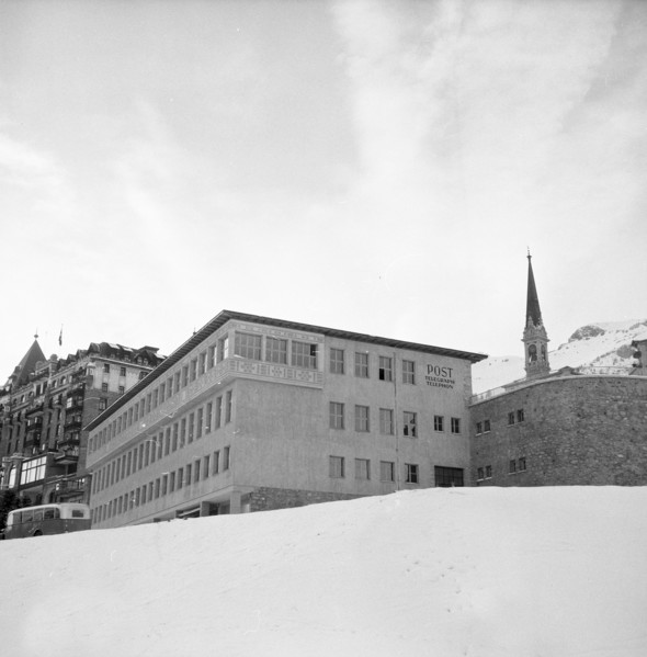 New post building in St, Moritz 1952