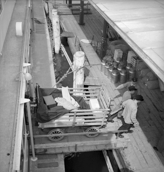 Post delivery by ship, Lake Lucerne, 1949