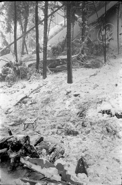 Crash of an English airplane in Hochwald (SO), 1973: Debris of the airplane