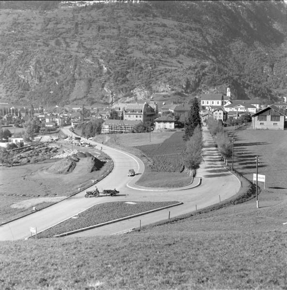 Road to the Simplon pass widening near Brigue 1958