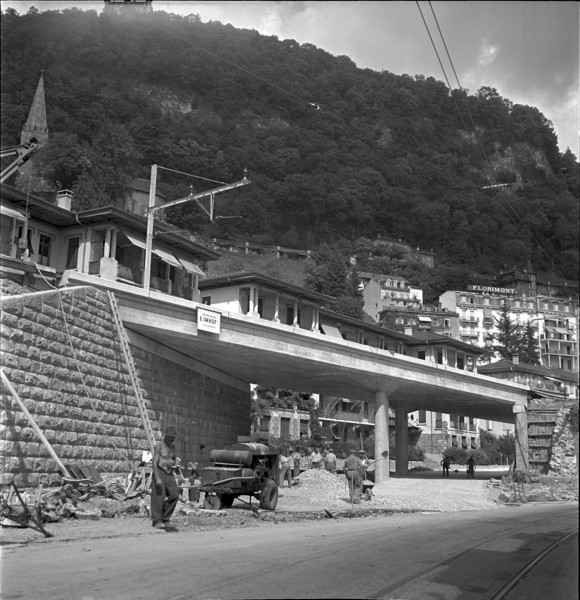 Simplon road extension in Villeneuve VD 1952