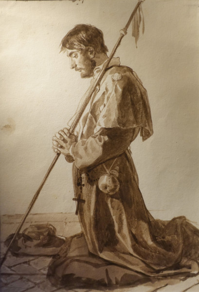 Praying Pilgrim Late 1820s Bryullov Karl Pavlovich (1799-1852) Italian album
