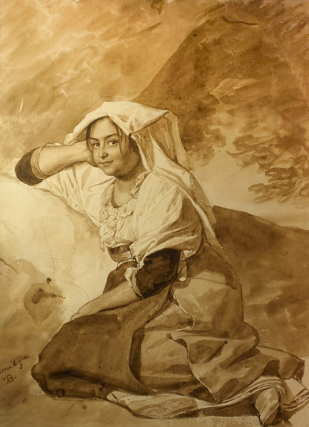 Italian woman from Palestrina 1829 Bryullov Karl Pavlovich (1799-1852) Italian album
