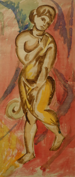 Figure of a girl Early 1910s Sketch-version of painting Le Dentu Mikhail  (1891-1917)