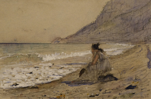 By the Sea Iphigenia in Tauris 1893 Serov Valentin (1865-1911) Watercolour