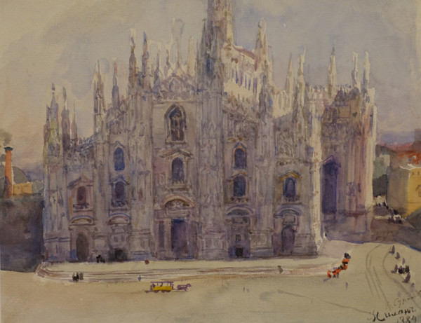 Milan Cathedral 1884 Surikov Vasily (1848-1916) Watercolour on paper