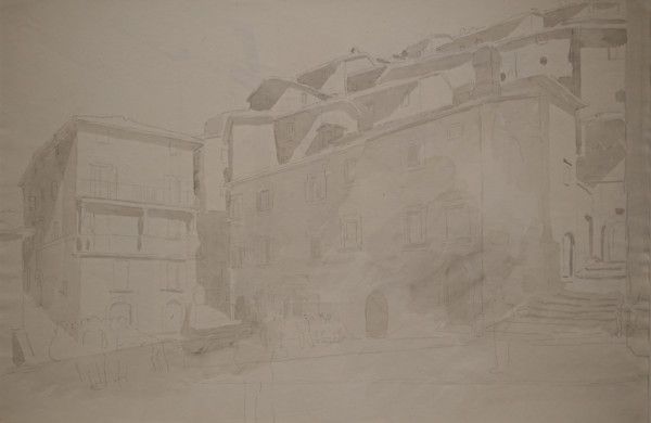 City Plaza Second half of the 1840s - 1850s Watercolor, graphite pencil on paper