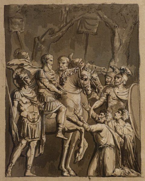 Emperor Marcus Aurelius Grants Mercy to Germanic Prisoners Late 1780s Aleksey Volkov (1762-not earlier than 1789)