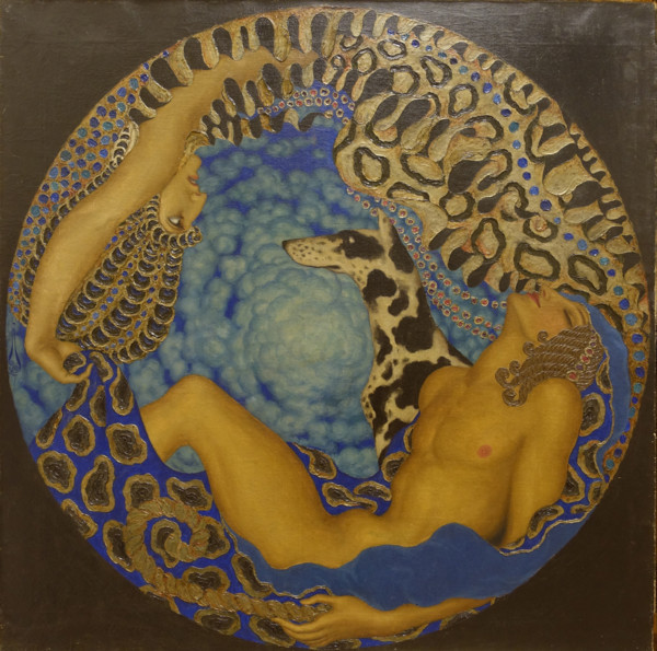 Artemis and the Sleeping Endymion 1917 Nikolai Konstantinovich Kalmakov (1873-1955)