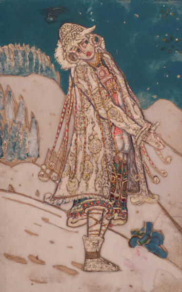 Snow Maiden Sketch of a costume for the prologue of the ""Snow Maiden"" Play by Aleksandr Ostrovsky 1912 Roerich Nicholas Konstantinovich (1874-1947)