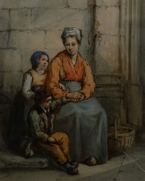Woman with Children Gustave Morin (1809-1886)