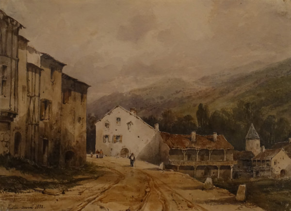 Mountain Village by the Road 1832 Pierre-Justin Ouvrié (1806-1879/1880)