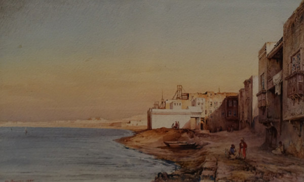 Coastal village 1844 Charles Pierron (active in the mid-19th century)