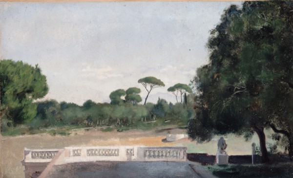 Gardens of the Villa Borghese seen from the Villa Medici in Rome.