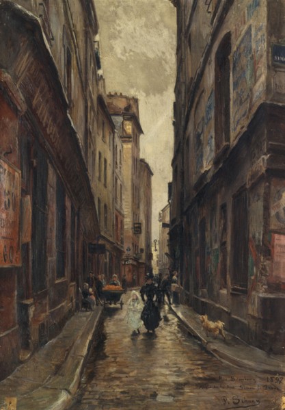 Rue Beaubourg at the corner of Rue Simon-le-Franc.